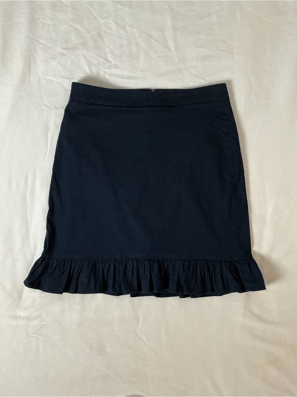 J. Crew Navy Ruffle Hem Mini Skirt